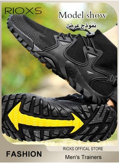 RIOXS Men's Sports Shoes,Outdoor Non-Slip Trail Running Shoes,Breathable Athletic Sneakers,Trekking Shoes,Hiking Trainers For Men,Lightweight Trail Running Shoes,Climbing Walking Fitness Jogging Sock Sneakers, Mens Athlesiure Trainers  - Image 4