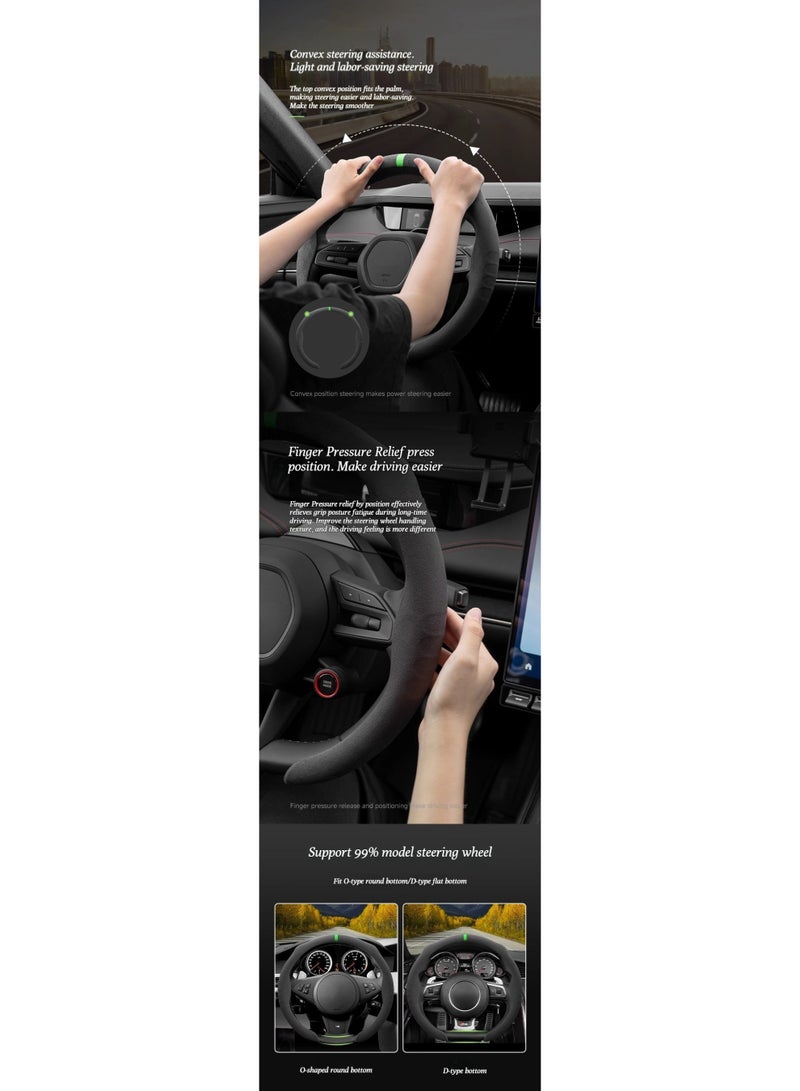 شاومي غطاء عجلة القيادة شياومي الجديدة إس يو 7 -مناسب لجميع الفصول، نسيج الجلد الجلدي، مضاد للانزلاق، وممتص للتعرق، لكل من الرجال والنساء، نمط بسيط 5D، غطاء مقبض على شكل بطاقة - Image 5