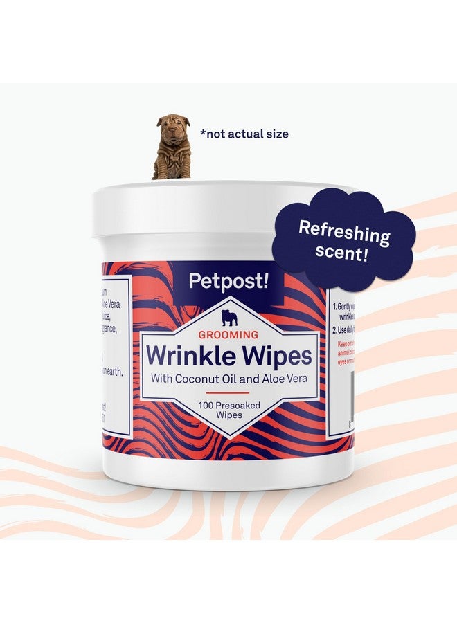 Petpost | Bulldog Wrinkle Wipes for Dogs - 100 Wipes - Cleans & Soothes Wrinkles and Pug Folds with Coconut Oil Solution 100 ct. - Image 5