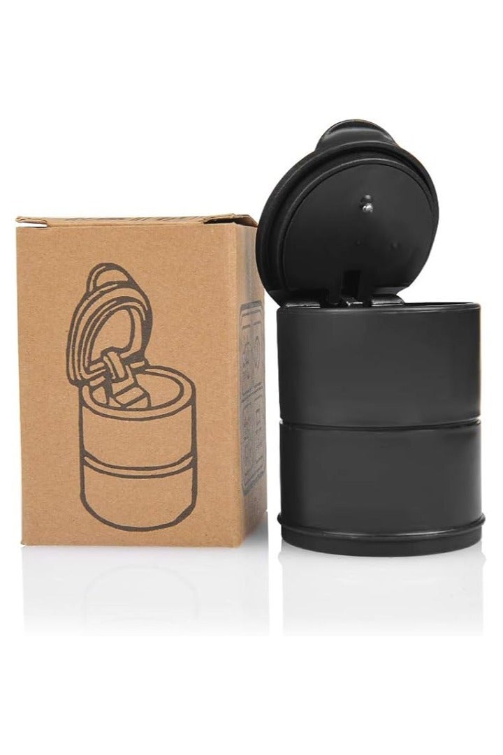 طفاية للسيارات محمولة للسيارة بدون دخان من فوكتس، حامل سجائر ذاتي الاطفاء مع غطاء واضاءة ليد، للمركبات والشاحنات والمكاتب والمنزل، اسود - Image 2