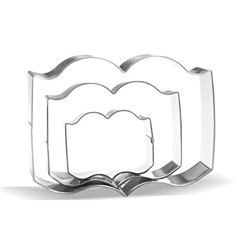 Keewah Book Cookie Cutter Set - 3 Piece - Stainless Steel - Image 1