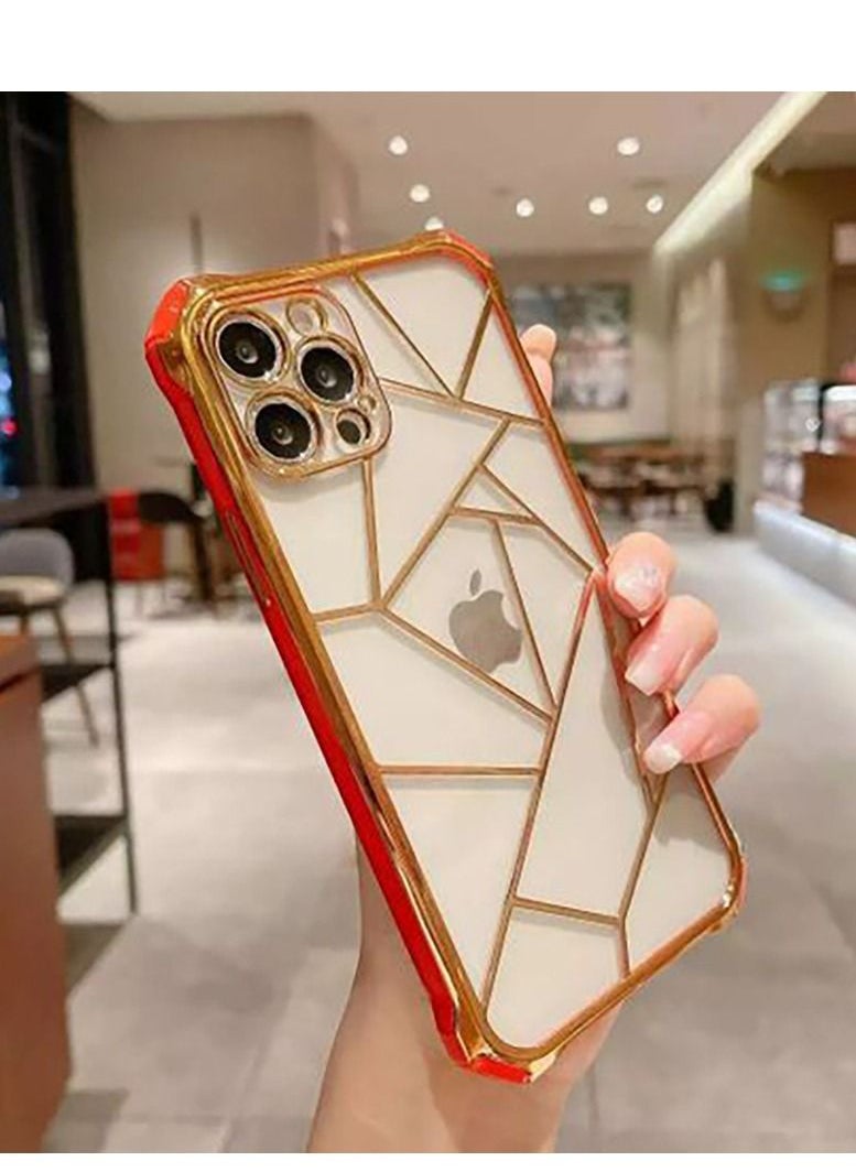 IPhone 13 Pro (6.1 Inch) Electroplating Irregular Pattern Luxury Case With Corner Bumper
