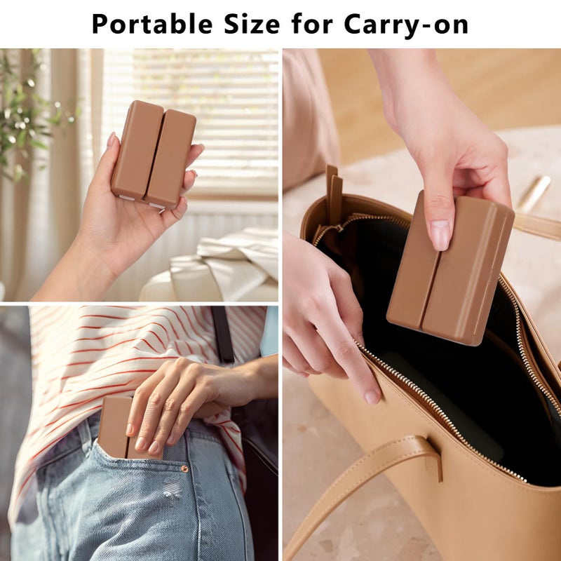 FYY Daily Pill Organizer,2 Pcs 7 Compartments Portable Pill Case Travel Pill Organizer,[Folding Design] Pill Box for Purse Pocket to Hold Vitamins,Cod Liver Oil,Supplements and Medication-Brown - Image 3