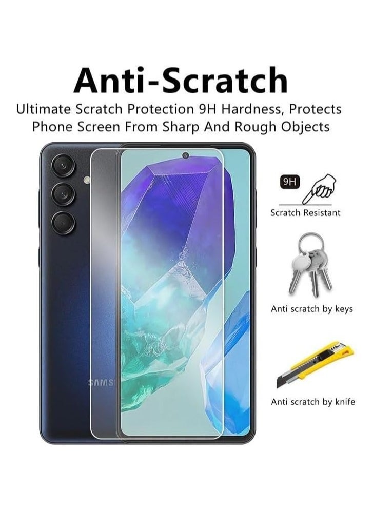 Muzz Screen Protector Tempered Glass Full Adhesive Full Coverage Anti Scratch  HD Clear High Responsive for Samsung Galaxy M55 5G (Clear)  - Image 2