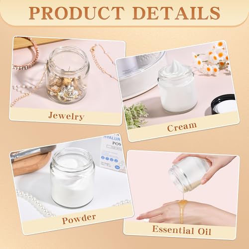 NOOEEISS Glass Jars with Lids,Eco-Friendly Cosmetic Containers with Airtight Black Lids & Liners, Multi-Color Options for Cream, Lotion, Body Butter, DIY Skincare Travel Jars (Clear, 4oz) - Image 4