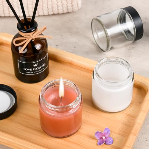 NOOEEISS Glass Jars with Lids,Eco-Friendly Cosmetic Containers with Airtight Black Lids & Liners, Multi-Color Options for Cream, Lotion, Body Butter, DIY Skincare Travel Jars (Clear, 4oz) - Image 5