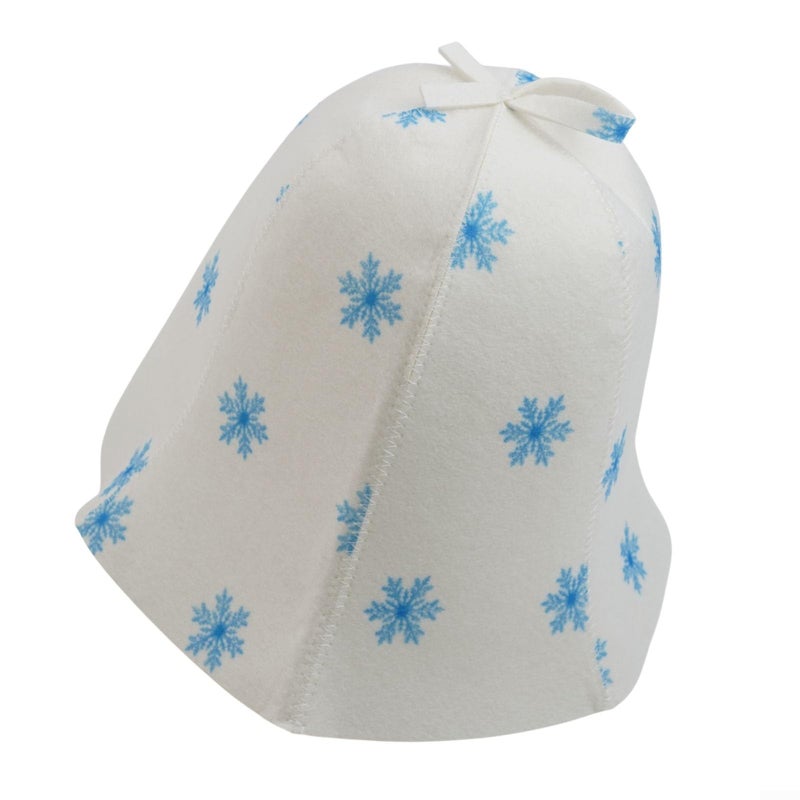 Blue Snow Felt Sauna Hat Thickened Wool Heat Protection Cap for Hot Spring and Spa - Image 4