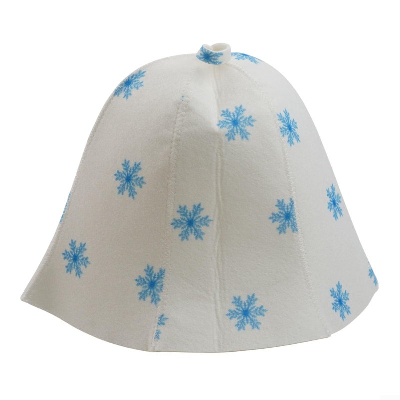 Blue Snow Felt Sauna Hat Thickened Wool Heat Protection Cap for Hot Spring and Spa - Image 3