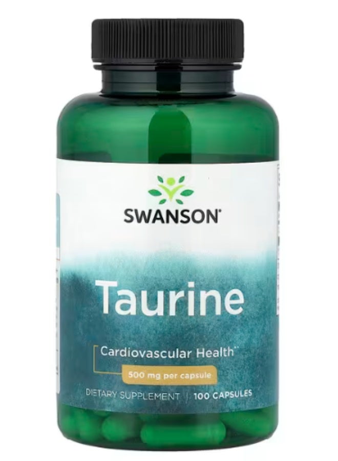 Swanson Taurine 500 mg Dietary Supplement, 100 Capsules