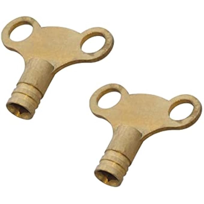 2 X RADIATOR BLEED BLEEDING KEY PLUMBING KEYS SOLID BRASS FOR VENTING AIR VALVE - Image 1