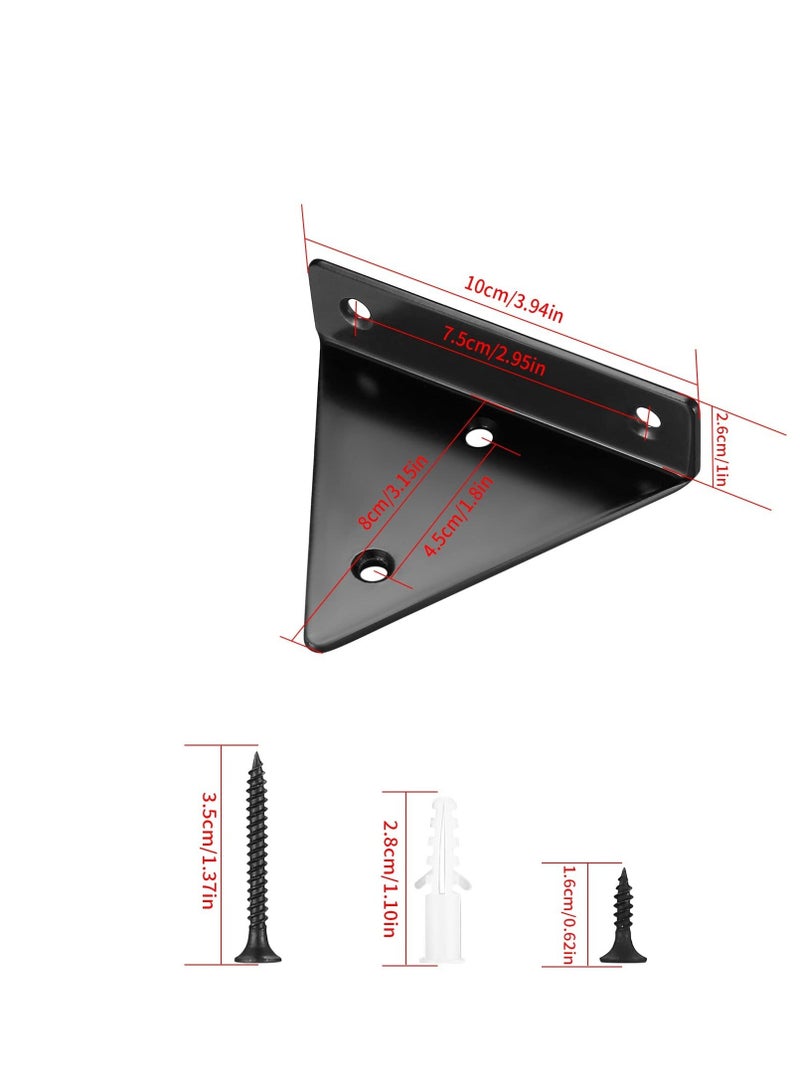 Invisible Triangle Wall Brackets, 4 Pcs Floating Shelf Brackets, Hidden Wall Shelf Brackets, Wall Mounted, Heavy Duty Metal Wall Brackets for Storage Shelf, Bookshelf - Image 2