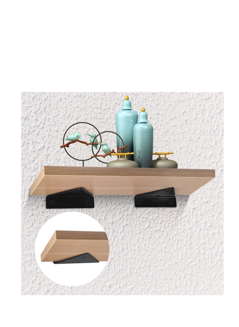 Invisible Triangle Wall Brackets, 4 Pcs Floating Shelf Brackets, Hidden Wall Shelf Brackets, Wall Mounted, Heavy Duty Metal Wall Brackets for Storage Shelf, Bookshelf - Image 3