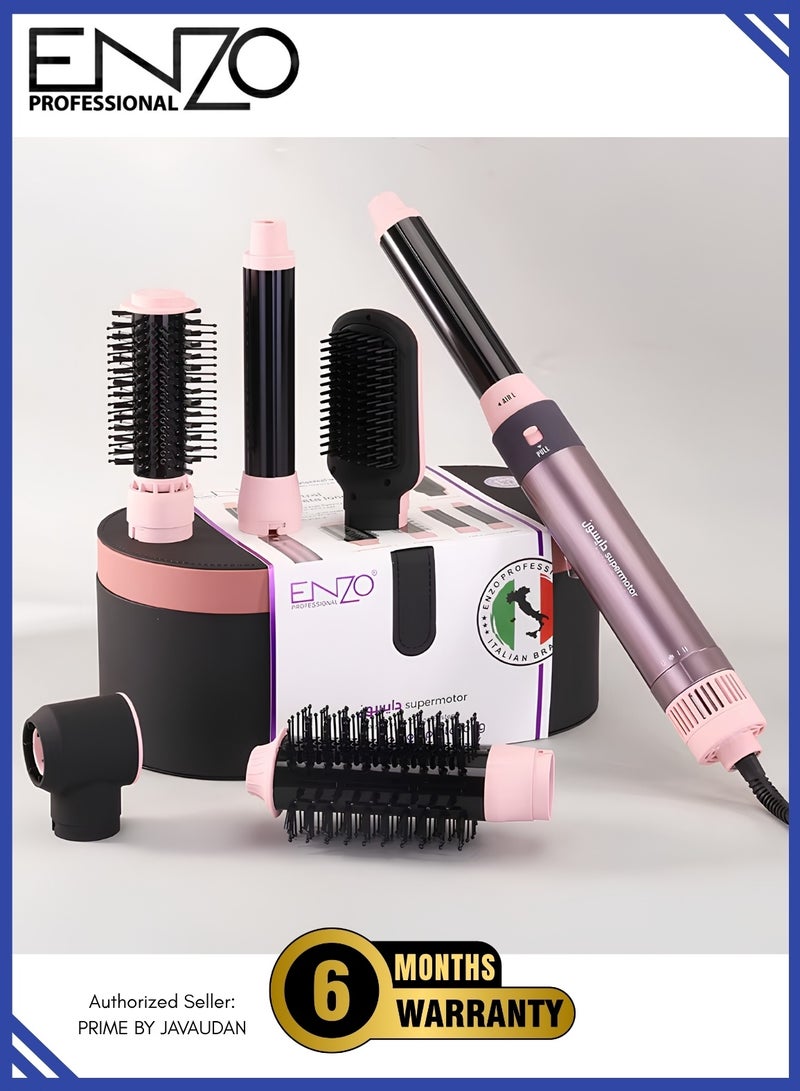 ENZO EN-4133 6-in-1 Electric Hair Styling Tool - Hair Straightener, Curler, Hot Air Brush & One-Step Dryer with Ionic Technology for Salon-Quality Styling at Home - Image 1