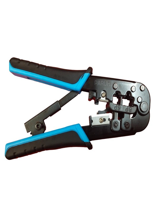 PARUHT Dual-Modular Crimping Tool, Network Cable Cutting, Stripping, and Crimping for RJ45 RJ12 RJ11 8P/6P/4P CAT5/CAT5e/CAT6/CATA Wire Cutter Stripper Black -DMCT - Image 4