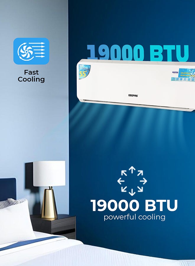 GEEPAS 1.5 Ton Split Air Conditioner |High-Performance Piston Compressor Self-Cleaning, Golden Fin, 4D Airflow, Low Noise 5 ml 2500 W GACS1820PCUE White - Image 4