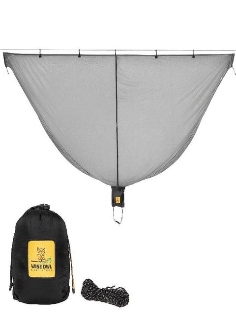 Owl Outfitters Hammock Bug Net - The Snugnet Mosquito Net For Hammocks - Premium Quality, Waterproof, Mesh Hammock Netting W/Double-Sided Zipper - Essential Camping Gear, Black
