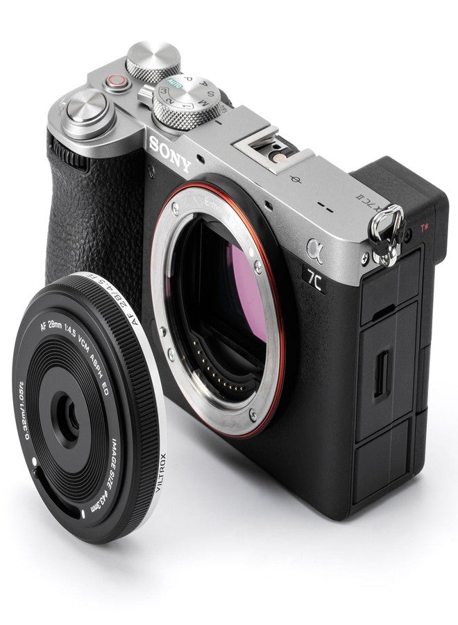فيلتروكس عدسة Viltrox AF 28mm f4.5 FE المسطحة لكاميرات سوني ذات حامل E (a7، a7R، a7S، a7C، a9) - فائقة النحافة، كاملة الإطار، خفيفة الوزن، سوداء - Image 2