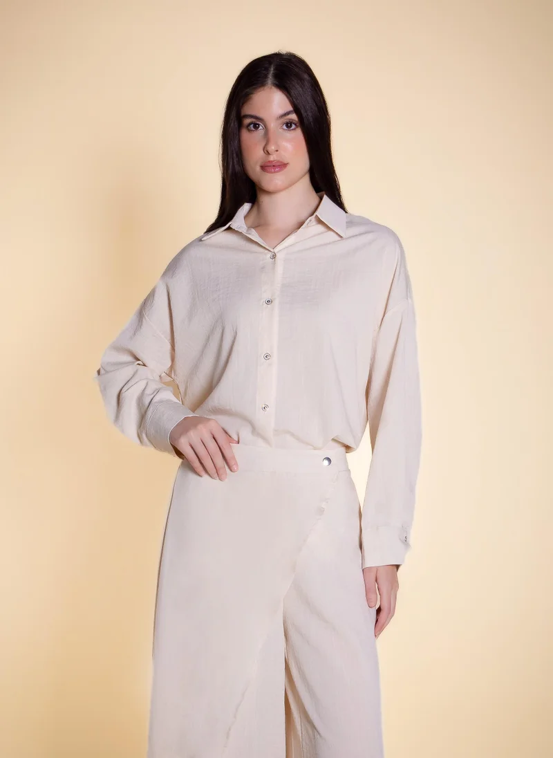 SHAPES DETAILED FLOWY SHIRT SET