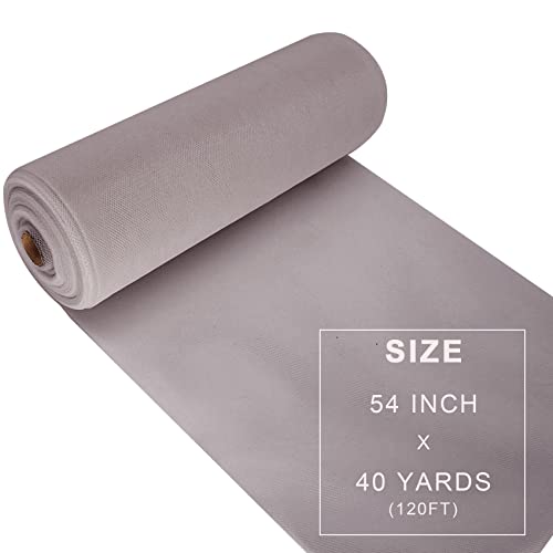 Ableme Deco Grey Tulle Fabric Roll Spool Bolt (54 Inch by 40 Yards) Large Tulle Wedding Party Decoration, Tutu Skirt, Table Runner, Gift Wrapping, Bridal Shower, Soft & Drape (Gray) - Image 3