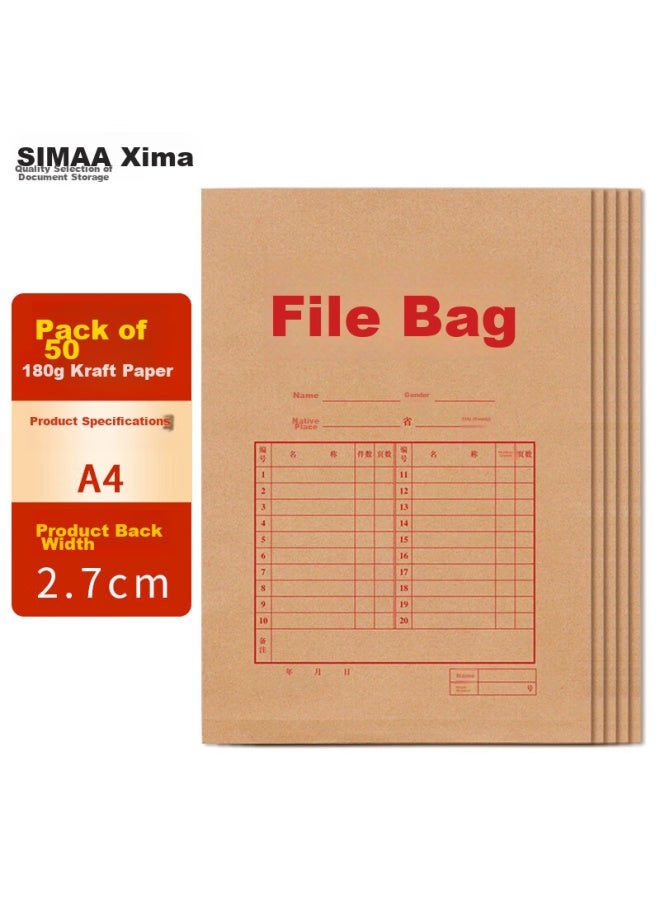 Simaa 50 A4 ورق Kraft ملف مجلدات، 180g سميك وثائق مجلدات/بيانات مجلدات/مكاتب لوازم 6091 - Image 5
