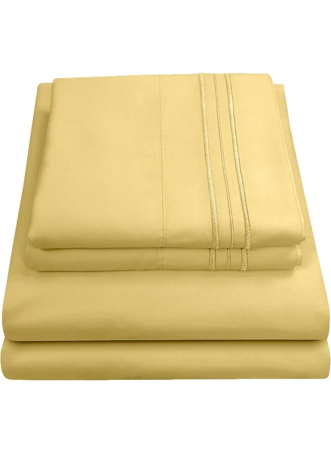 Sweet Home Collection 1800 Thread Count Sheet Set – Soft Egyptian Quality Brushed Microfiber Sheets – Luxury Bedding Set with Flat Sheet, Fitted Sheet, 2 Pillow Cases  - Image 2