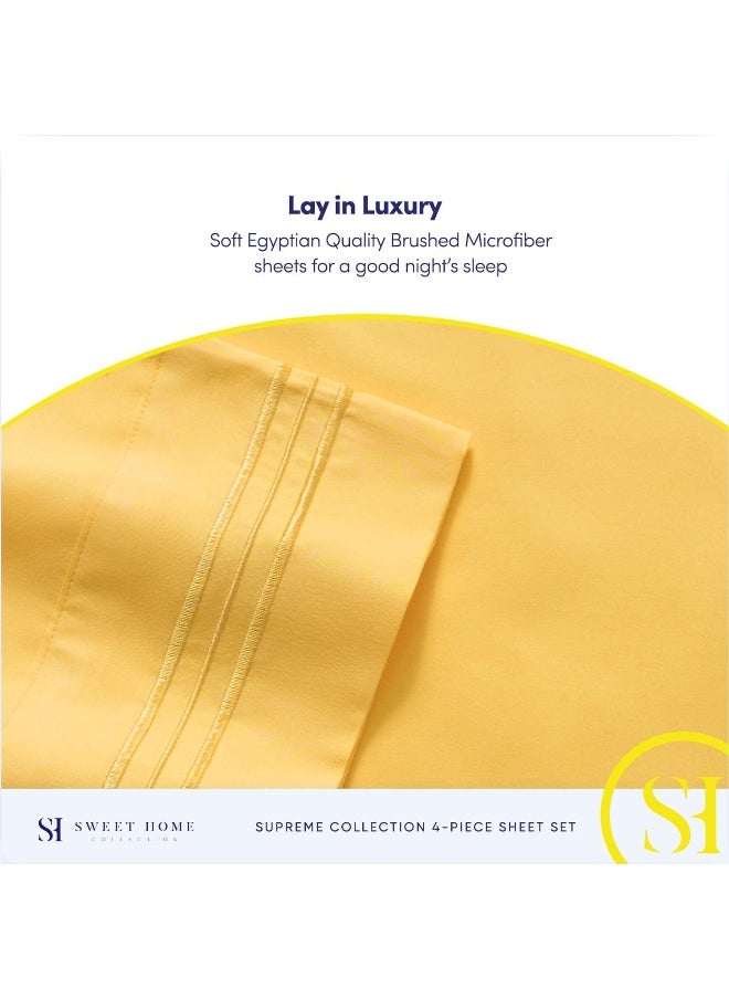 Sweet Home Collection - 1800 Thread Count Sheet Set – Soft Egyptian Quality Brushed Microfiber Sheets – Luxury Bedding Set with Flat Sheet, Fitted Sheet, 2 Pillow Cases - Image 1