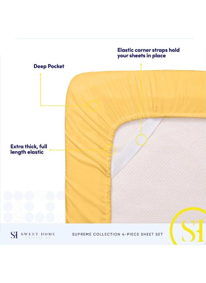 Sweet Home Collection 1800 Thread Count Sheet Set – Soft Egyptian Quality Brushed Microfiber Sheets – Luxury Bedding Set with Flat Sheet, Fitted Sheet, 2 Pillow Cases  - Image 5