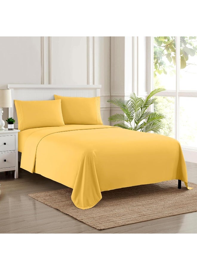 Sweet Home Collection 1800 Thread Count Sheet Set – Soft Egyptian Quality Brushed Microfiber Sheets – Luxury Bedding Set with Flat Sheet, Fitted Sheet, 2 Pillow Cases  - Image 1