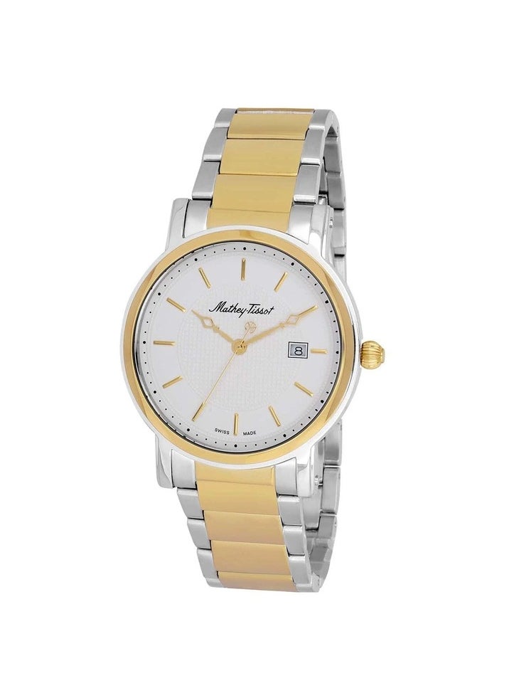 Mathey-Tissot City Metal White Dial Men's Watch HB611251MBI, Analog Display and Stainless Steel Strap, White  - Image 3