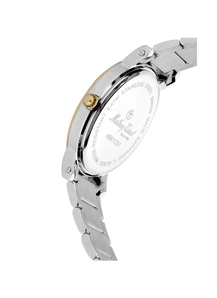 Mathey-Tissot City Metal White Dial Men's Watch HB611251MBI, Analog Display and Stainless Steel Strap, White  - Image 4
