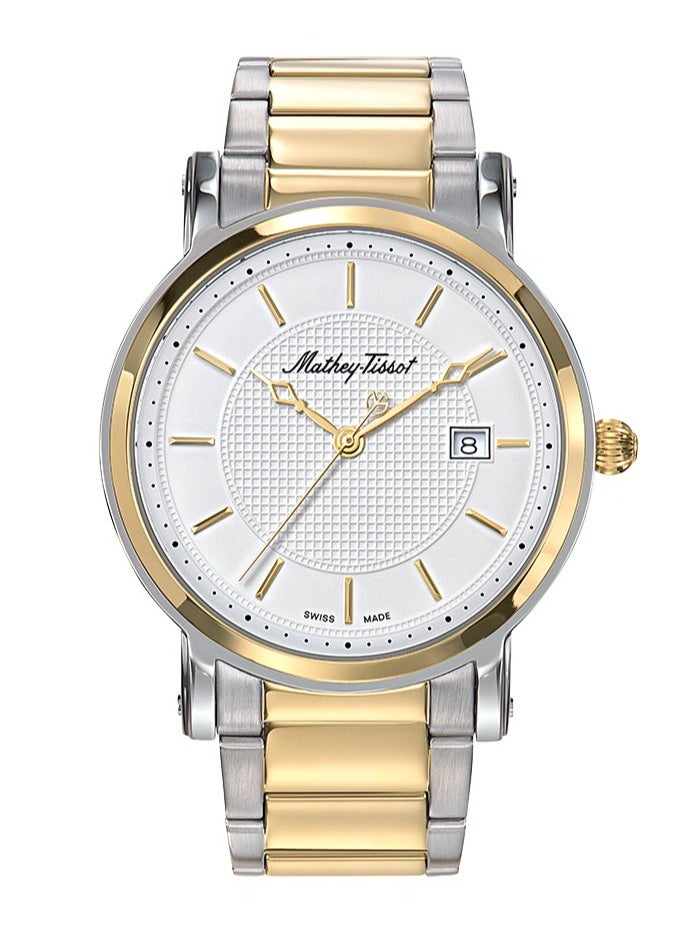 Mathey-Tissot City Metal White Dial Men's Watch HB611251MBI, Analog Display and Stainless Steel Strap, White  - Image 1