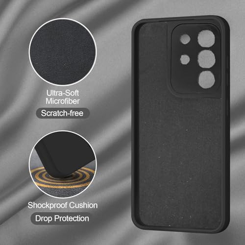 SBMS Silicone Back Cover Case for Vivo T4x 5G / iQoo Z10x 5G | Soft Micro-Fibre Lining Inside | Camera Protection Bump | Shockproof Back Cover Case for Vivo T4x 5G / iQoo Z10x 5G (Black) - Image 3