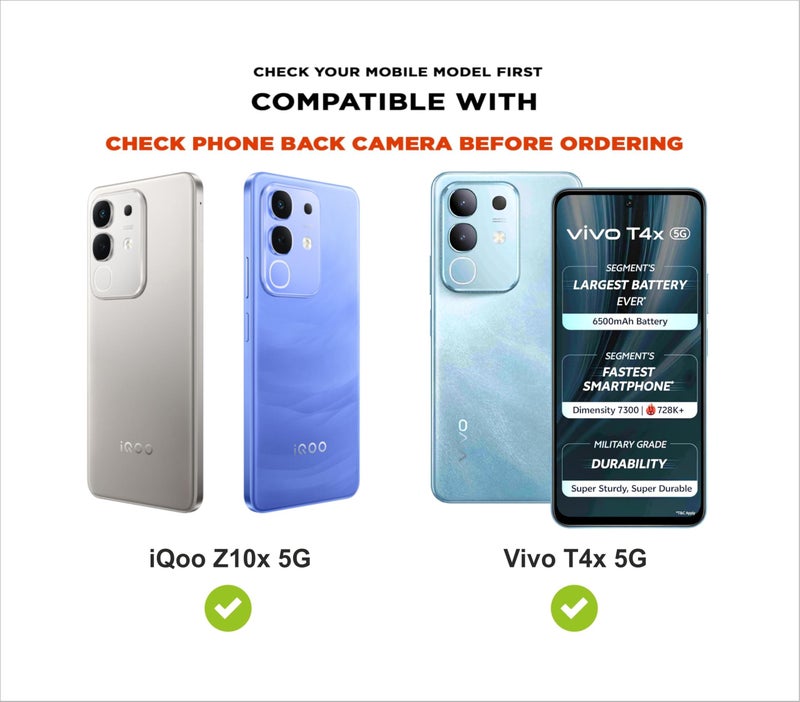 SBMS Silicone Back Cover Case for Vivo T4x 5G / iQoo Z10x 5G | Soft Micro-Fibre Lining Inside | Camera Protection Bump | Shockproof Back Cover Case for Vivo T4x 5G / iQoo Z10x 5G (Black) - Image 5