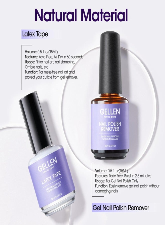 Gellen Gel Nail Polish Remover Kit, Gel Polish Remover with Liquid Latex for Nails, Quick & Easy Remover for Nails in 3-5 mins, No Need Soaking Or Wrapping - Image 3