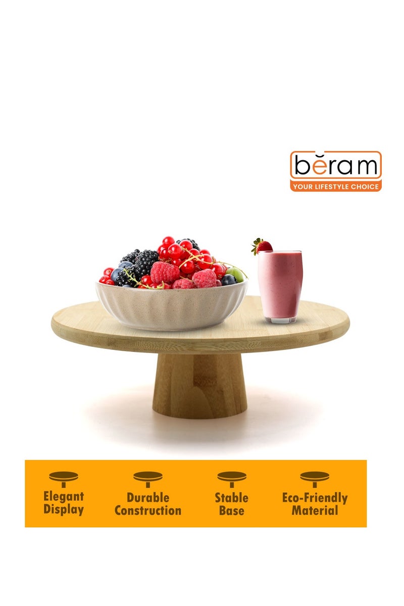 بيرام صينية تقديم دائرية من بامبو Beram بقطر 30 سم – مثالية لطاولة الطعام، لوحة الجبن، صينية مقبلات، تقديم الشاركوتيري، الحفلات، المطبخ، عرض الحلويات، الفواكه والبيتزا – صديقة للبيئة - Image 2