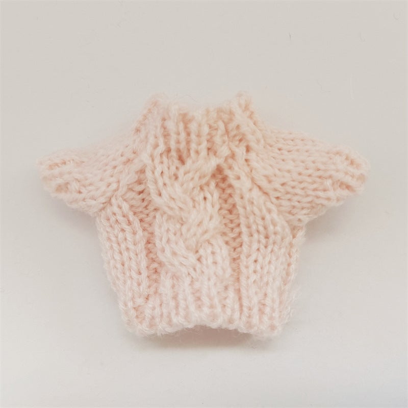 Trendy Labubu Doll Clothes Sweaters Scarves Lotus-colored light pink sweater one-piece 
