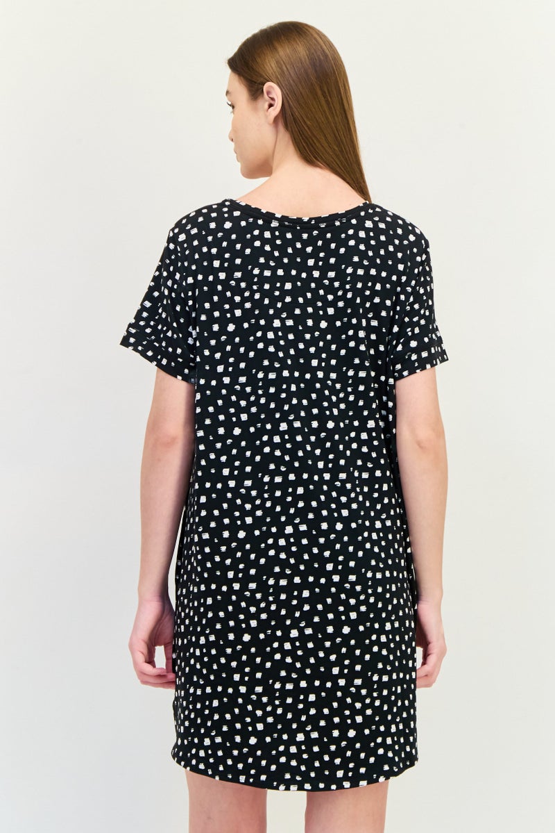 ANNE KLEIN Women Allover Print Short Sleeve Pajamas, Multicolor - Image 3