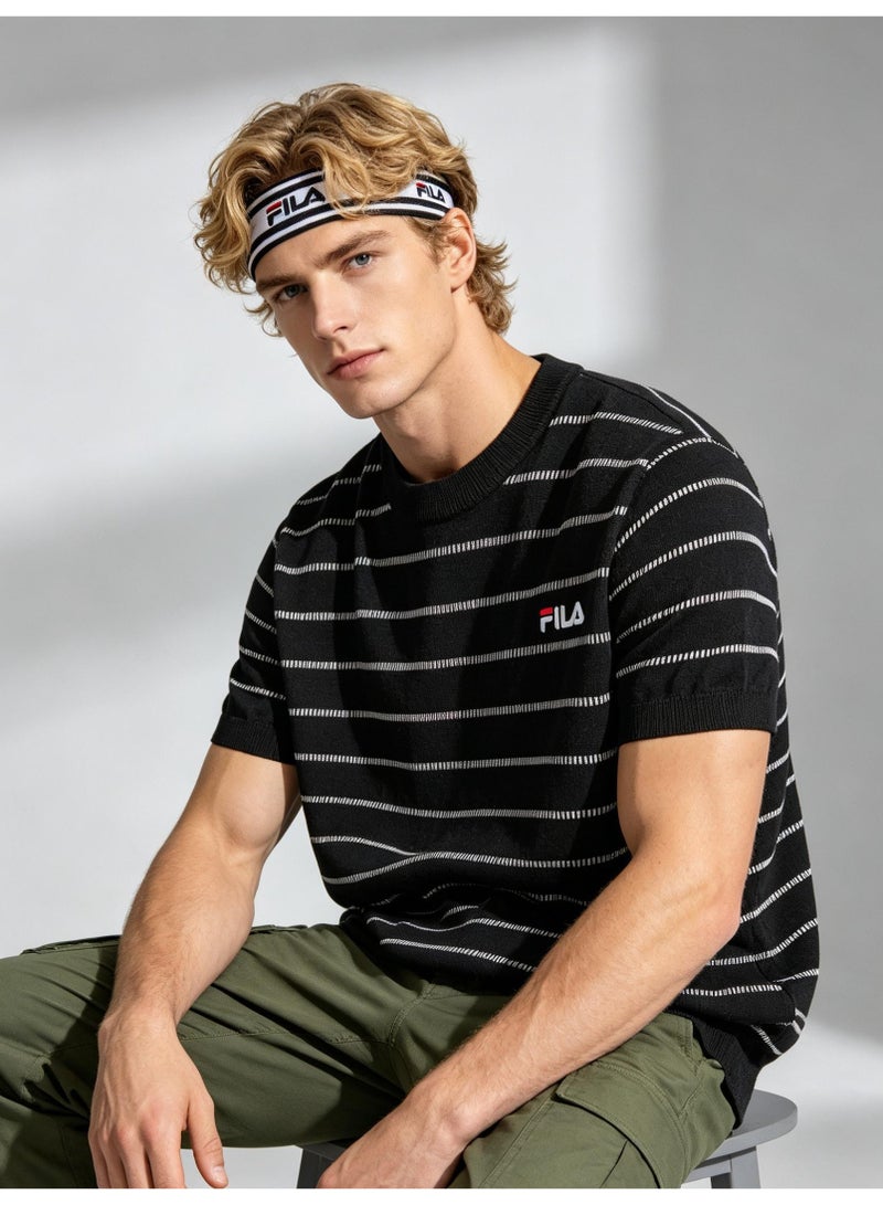فيلا FILA men's and women's short-sleeved T-shirts with horizontal stripes - Image 4