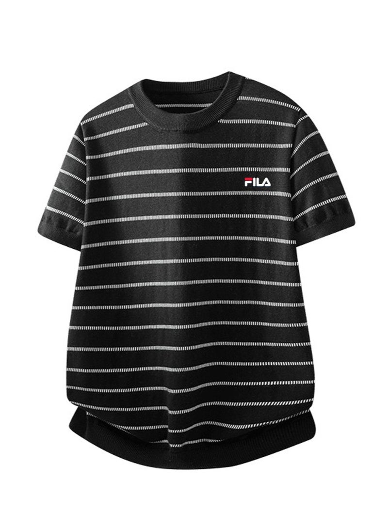 فيلا FILA men's and women's short-sleeved T-shirts with horizontal stripes - Image 3