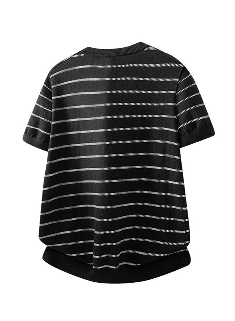 فيلا FILA men's and women's short-sleeved T-shirts with horizontal stripes - Image 5