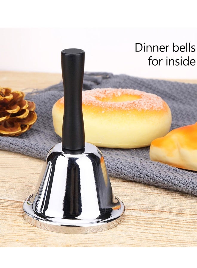 Silver Steel Hand Bell With Comfort Handle Loud Ring Bell For Classroom Events Service Attention Call - Image 4