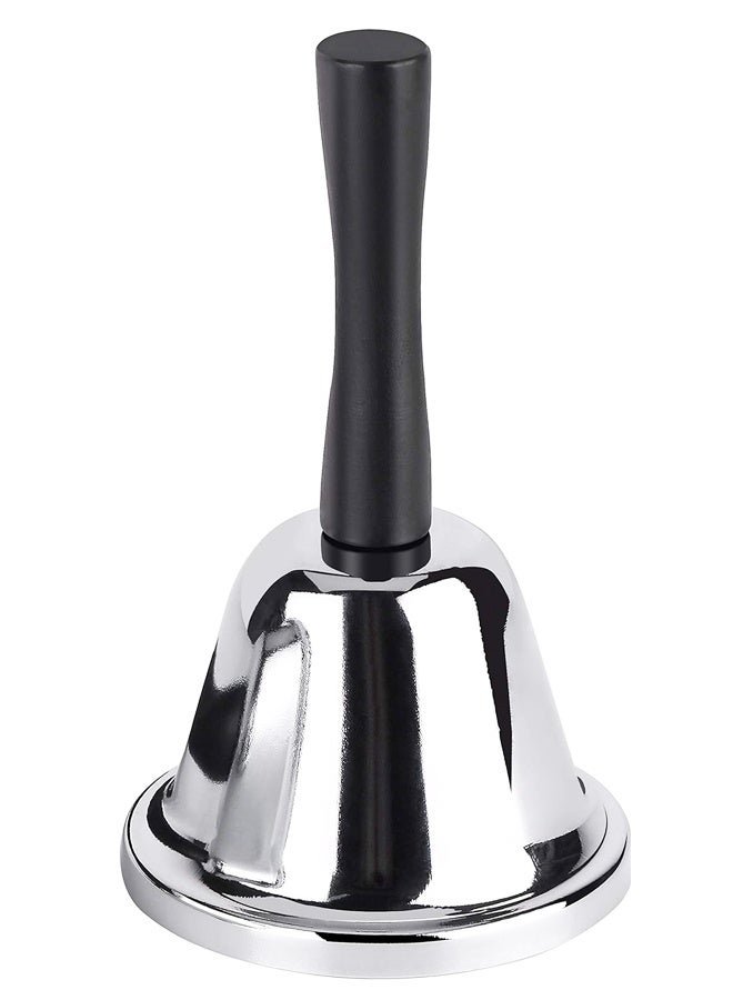 Silver Steel Hand Bell With Comfort Handle Loud Ring Bell For Classroom Events Service Attention Call - Image 1