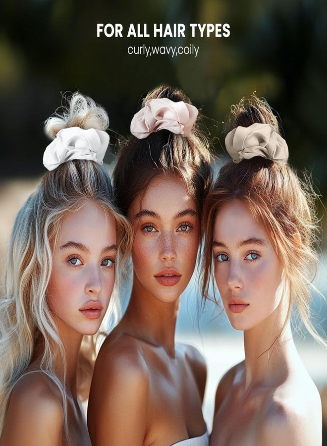NatureKess Silk Hair Scrunchies for Women, 100% Mulberry Silk Hair Ties, No Damage for Curly Hair, Large Scrunchie for Sleep, 1-Pack, Olive Green, L - Image 4