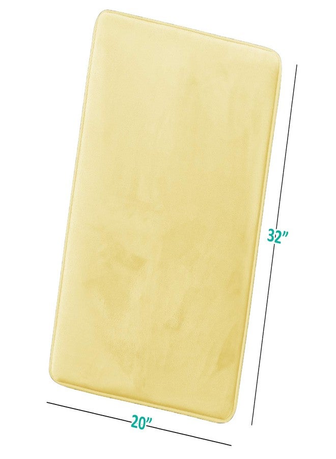 Clara Clark Bathroom Rugs, Ultra Soft Plush Bath Mat for Bathroom, Non-Slip, Velvet Memory Foam Bath Rugs, 20 x 32, Solid Mellow Yellow - Image 3