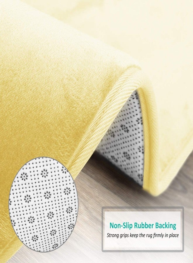 Clara Clark Bathroom Rugs, Ultra Soft Plush Bath Mat for Bathroom, Non-Slip, Velvet Memory Foam Bath Rugs, 20 x 32, Solid Mellow Yellow - Image 5