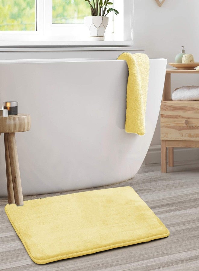Clara Clark Bathroom Rugs, Ultra Soft Plush Bath Mat for Bathroom, Non-Slip, Velvet Memory Foam Bath Rugs, 20 x 32, Solid Mellow Yellow - Image 2