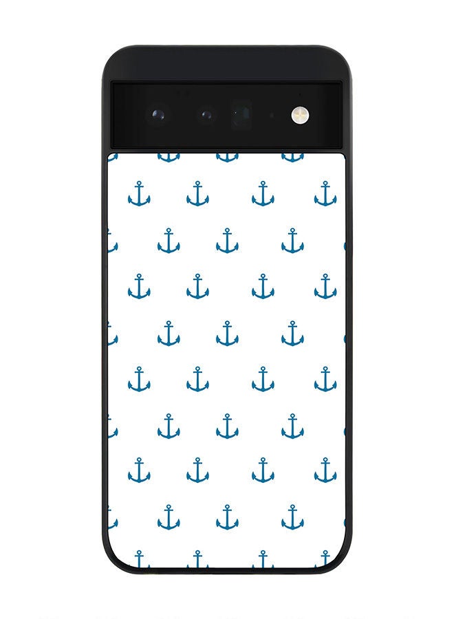 Stylizedd Rugged Black edge case for Google Pixel 6 5G Slim fit Soft Case Flexible Rubber Edges Anti Drop TPU Gel Thin Cover - Anchor Blue - Image 1