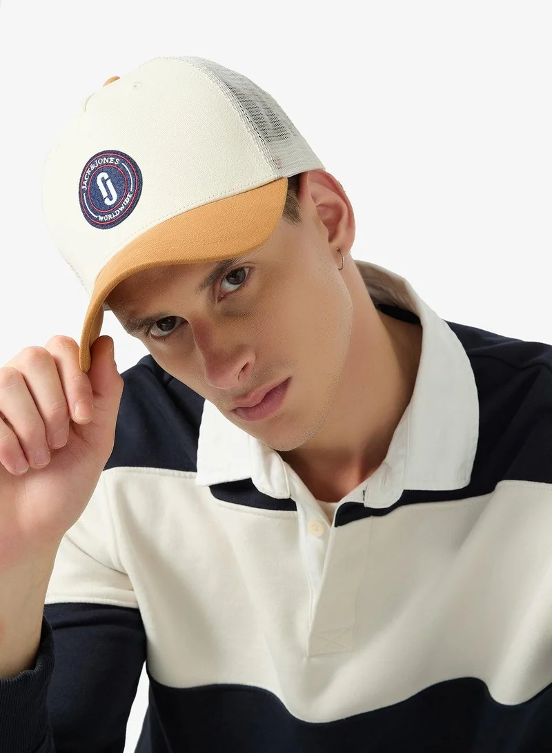 JACK & JONES Brown Sugar Detail:COLOR BLOCK Graphic Curve Peak Cap  | Best Price UAE