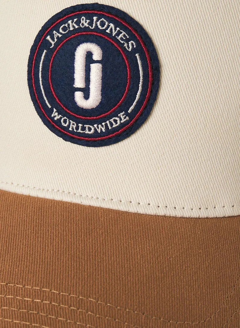 JACK & JONES Brown Sugar Detail:COLOR BLOCK Graphic Curve Peak Cap  | Best Price UAE