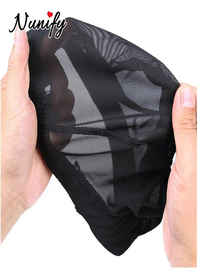 Nunify Breathable Mesh Dome Caps For Wigs Making, Glueless Spandex Wig Cap Hair Weaveing Net With Width Elastic Wig BandsNunify Breathable Mesh Dome Caps For Wigs Making, Glueless Spandex Wig Cap Hair - Image 5